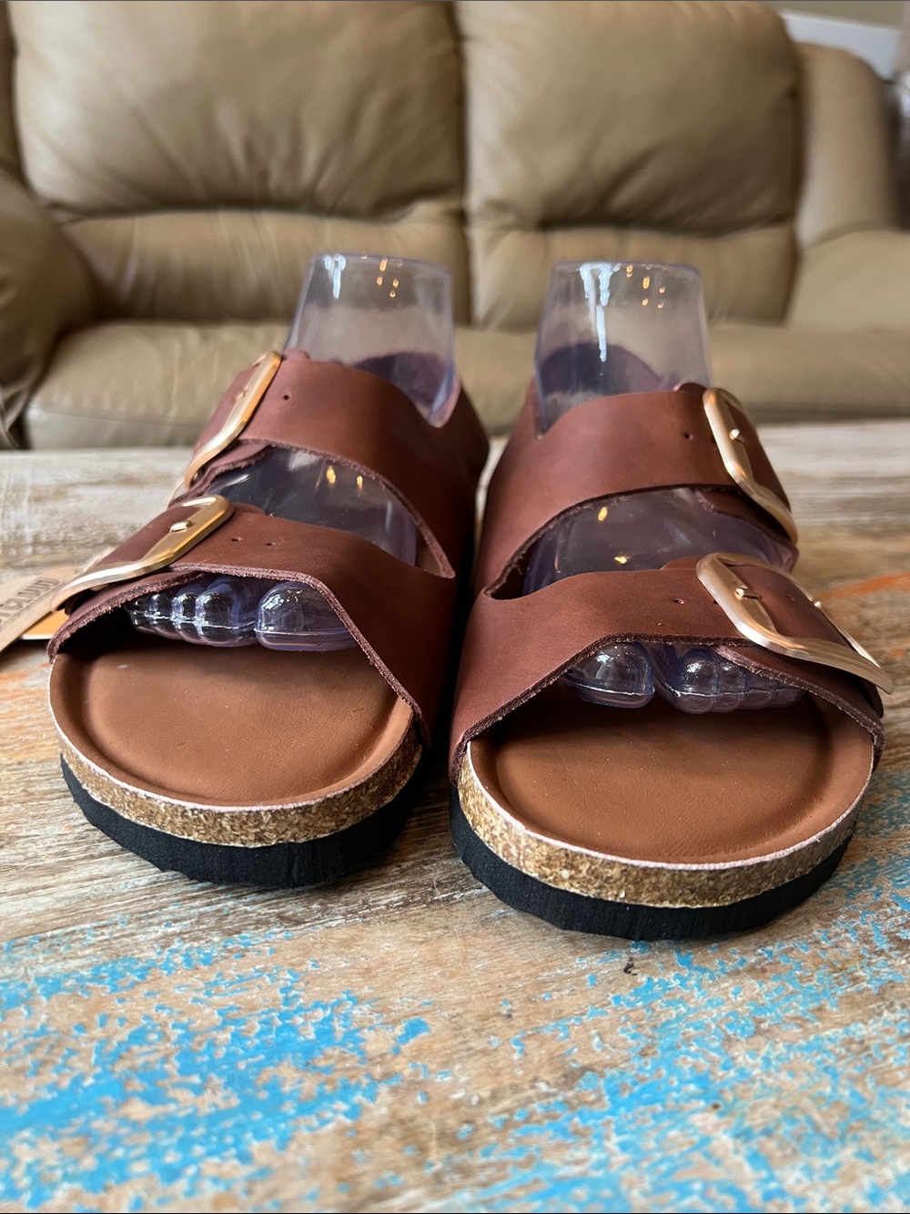 NWT Project Cloud Garda Genuine Leather Big Buckle Sandals Size 9 - Picture 4 of 14
